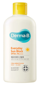 Derma B protector solar diario, frasco grande 200 ml, protección facial y corporal.