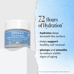 Derma E Ultra Hydrating Night Cream jar closeup shows creamy texture