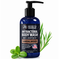 Derma-Nu botella de ducha para hombre, aroma limpio y vigorizante.
