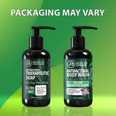 Derma-Nu tea tree body wash lather closeup delivering cooling, odor-fighting clean.