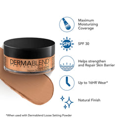 Dermablend Cover Creme in 35C Medium Beige blends with warm undertones