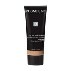 Dermablend leg and body makeup SPF 25 application close-up showing even coverage