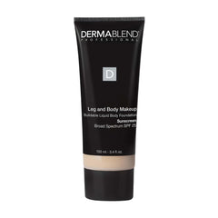 Dermablend leg and body makeup bottle shows SPF 25 for all‑day hydration.