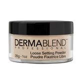 Dermablend Loose Setting Powder compact in Cool Beige offers a translucent, shine-control finish