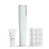 DERMAFLASH LUXE+ face exfoliator Seafoam showing a smooth, fuzz-free complexion