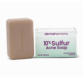 Dermaharmony 10% sulfur bar soap close-up for acne-prone skin cleansing