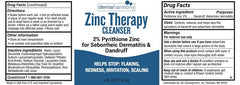 Dermaharmony 2% Pyrithione Zinc liquid cleanser bottle front label—tea tree aroma and gentle cleansing