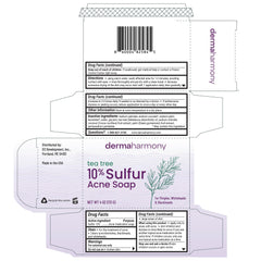 DermaHarmony barra acne sulfur arbol-te: ideal para aplicación diaria que ayuda a mantener la piel limpia.