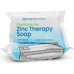 DermaHarmony jabón zinc 2% para rostro y cuero cabelludo en uso diario.