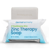 DermaHarmony Jabón zinc piritiona, vista frontal de la barra para piel sensible.