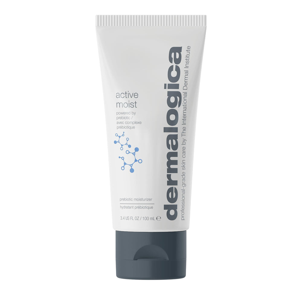 Dermalogica Active Moist bottle with pump for oil-free daily hydration.