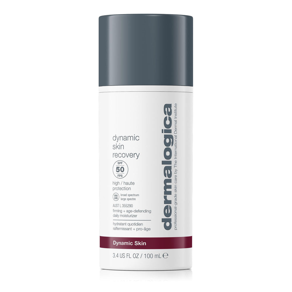 Dermalogica Dynamic Skin Recovery SPF50 bottle for daily broad-spectrum protection.