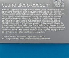 Dermalogica Sound Sleep Cocoon gel texture swirl emphasizes soothing nightly care for refreshed mornings.