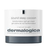 Dermalogica Sound Sleep Cocoon jar closeup highlights overnight hydration and radiant skin potential.