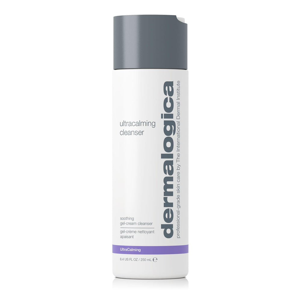 Dermalogica Ultracalming Cleanser bottle front, gentle cleanse for sensitive skin.