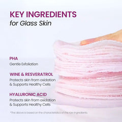 Bio-Peel Pad with PHA serum shows chemical exfoliation on the pad.