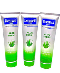 Dermasil Aloe Fresh textura crema suave, absorción rápida para piel cómoda.