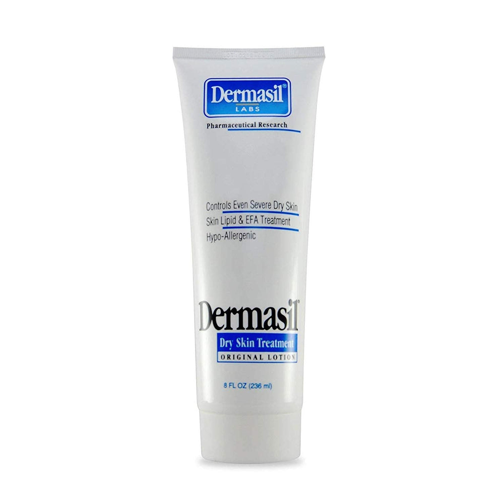 Dermasil Loción Original para Piel Seca en botella, ayuda a mantener la piel suave y cómoda.