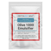 Dermaskin Labs Olive 1000 Emulsifier bottle demonstrates a clean, plant-based formula for stable emulsions.