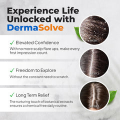 Dermasolve bottle showcases fragrance-free formula for sensitive skin relief.