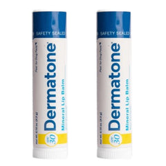 DERMATONE Balsamo labial mineral SPF 30, paquete 2, protección diaria para labios.