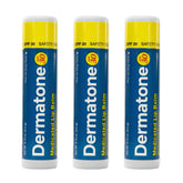 Dermatone Original bálsamo labial SPF30 en envase de 3 paquetes.