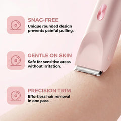 Dermave bikini shaver ergonomic head trims precisely along curves