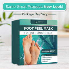 DERMORA mascarilla exfoliante para pies: resultados visibles con cuidado en casa.