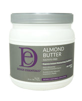 Design Essentials Almond Butter Express bottle pouring for quick hydration and detangling.