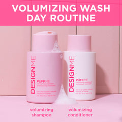 Fine hair lifted by Puff.ME volumizing conditioner for body.