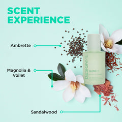 Hands applying Design.Me GLOSS.ME serum to smooth flyaways.