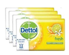 Dettol Fresh bar soap 4x105g pack, gentle on skin and everyday protection.