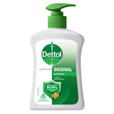 Dettol Jabon de manos Original, frente de la botella, protección diaria para manos limpias.