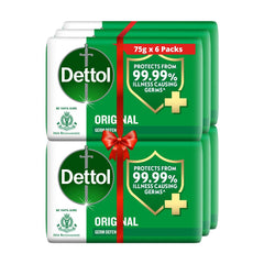 Dettol Original bar soap 100g pack6 front view for everyday cleansing