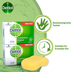 Dettol Original Soap 2x100g pack with dermatological testing
