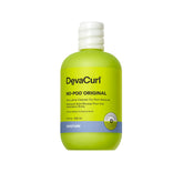 DevaCurl No-Poo Original bottle with rose scent delivering rich moisture for curls.