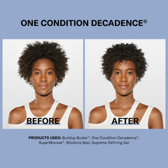 Frizz-free look after using DevaCurl Decadence Green Oasis conditioner.