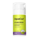 DevaCurl Styling Cream bottle with citrus zest promotes smooth, defined curls.