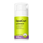 DevaCurl SuperCream Warm Coconut bottle showing rich moisture and frizz control