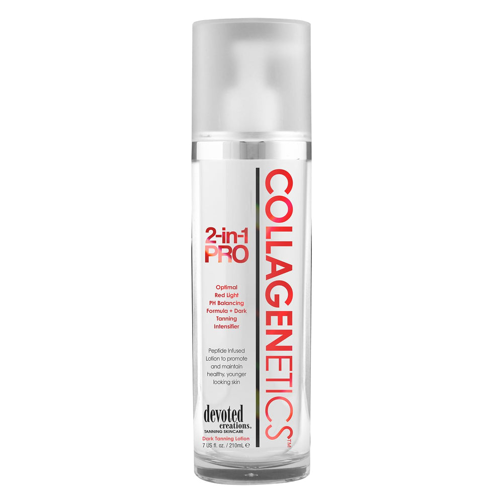 Devoted Creations Collagenetics loción con luz roja para aplicación suave y bronceado uniforme