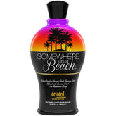 Devoted Creations Somewhere on a Beach tanning lotion bottle highlights sun-kissed glow potential.