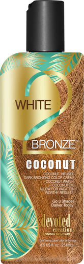 Devoted Creations White 2 Bronze Coconut: botella bronceadora para un color profundo y uniforme.