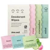 Toallitas Dew Well para viaje en menta: frescura rápida y discreta.