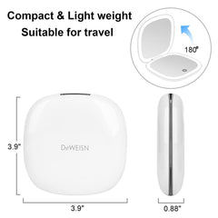 Deweisn mirror shows 1X and 10X magnification for detailed eye makeup.