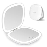 Deweisn compact lighted mirror, front view with LEDs for precise makeup application.