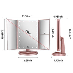 deweisn tri-fold vanity mirror side view with adjustable panels for precise grooming