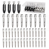 Dgeclr duck-billed hair clip in silver for secure hold and precise sectioning.