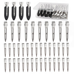 Dgeclr duck-billed hair clip in silver for secure hold and precise sectioning.