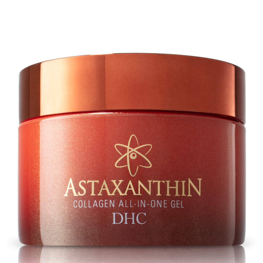 DHC Astaxanthin Collagen All-in-One Gel tube front shows branding and hydration benefits