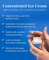 DHC Concentrated Eye Cream jar closeup showcases rich texture for moisturizing the eye area.
